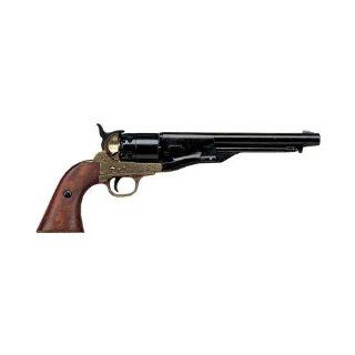 M1860 Civil War Army Revolver with Black / Antique Brass Finish   Replica of Classic Cap and Ball Pistol Used by Both Union / USA and Confederate / CSA Forces : Airsoft Pistols : Sports & Outdoors