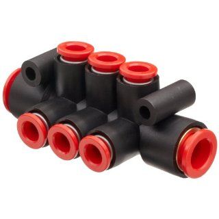 SMC KM11 07 11 6 PBT Push To Connect Tubing Manifold, 2 Inlets 3/8", 6 Outlets 1/4" Tube OD: Manifold Tube Fittings: Industrial & Scientific