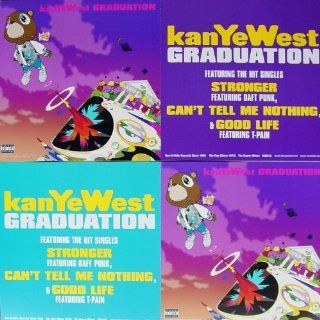Kanye West   Graduation   Two Sided Poster   New   Rare   Kanye Omari West   Can't Tell Me Nothing   Stronger   Flashing Lights   Good Life   The Glory   T Pain   Lil Wayne   Mos Def   Artwork