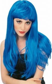 Rubie's Costume Blue Glamour Wig, Blue, One Size: Light Blue Wig: Clothing