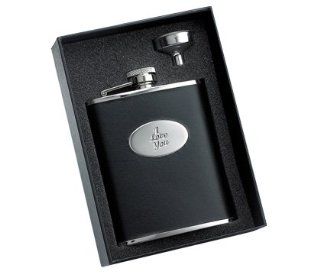 Black Leather Whiskey Flask Gift Set   Special Occasion Gift : Camping Botas And Flasks : Sports & Outdoors