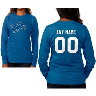 Detroit Lions Womens Custom Any Name & Number Long Sleeve T Shirt