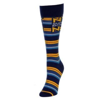 Super Bowl XLVIII Ladies Stripe Logo Socks   Gold/Navy Blue