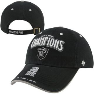 47 Brand Oakland Raiders NFL Timeline Commemorative Champ Adjustable Hat   Black