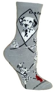 Dalmatian Dog Gray Cotton Ladies Socks at  Womens Clothing store