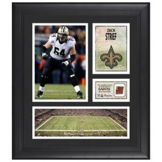 Zach Strief New Orleans Saints Framed 15 x 17 Collage with Game Used Football