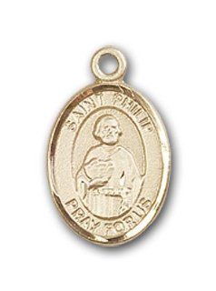 14kt Solid Gold Pendant Saint St. Philip Neri Medal 1/2 x 1/4 Inches Hatters/Pastry Chefs 9083  Comes with a Black velvet Box: Jewelry