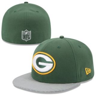 Mens New Era Green Green Bay Packers 2014 NFL Draft 59FIFTY Reflective Fitted Hat