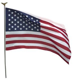 Valley Forge Flag 3 Feet by 5 Feet Polycotton US Flag Kit with 6 Foot Steel Pole and Bracket : Outdoor Flags : Patio, Lawn & Garden