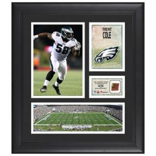 Trent Cole Philadelphia Eagles Framed 15 x 17 Collage with Game Used Football