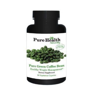 Pure Health Pure Green Coffee Bean, 400 mg per Capsule, 90 Vegetarian Capsules (Contains 50% Chlorogenic Acids): Health & Personal Care