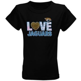 Jacksonville Jaguars Youth Girls Feel The Love T Shirt   Black