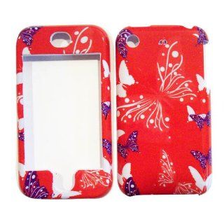 Hard Plastic Snap on Cover Fits Apple iPhone Butterfly Dot/Hot Pink AT&T (does NOT fit Apple iPhone 3G/3GS or iPhone 4/4S or iPhone 5/5S/5C): Cell Phones & Accessories