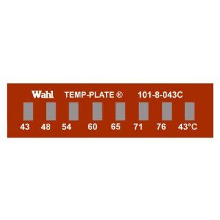 Wahl 101 8 043C Mylar Mini Eight Position Temp Plate, 43 48 54 60 65 71 76 82 degree C Positions, 1.5" Width x 0.38" Height (Box of 10 labels): Temperature Sensors: Industrial & Scientific