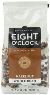 Eight O'Clock Coffee, Hazelnut Whole Bean, 11 Ounce Bags (Pack of 2) : Roasted Coffee Beans : Grocery & Gourmet Food