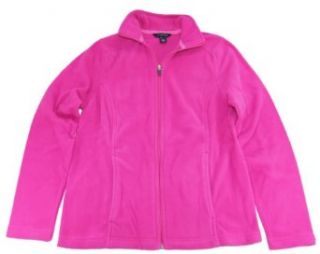 Lands' End Girls Regular Recycled Fleece Jacket 8 Pink Clothing
