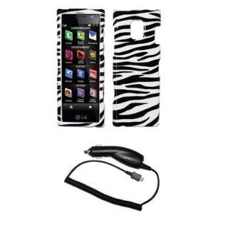 Zebra Stripes Design Snap On Cover Hard Case Cell Phone Protector with Snap On Removal Tool + Rapid Car Charger for LG New Chocolate BL40: Cell Phones & Accessories