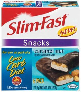 Slimfast Low Carb Snack Bar, Caramel Nut, (Eight Boxes of 6 Bars (48 Bars)): Health & Personal Care