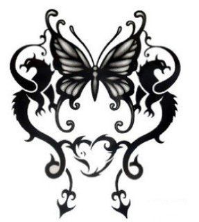 Totem Black Butterfly Limited Edition Tattoo Stickers Temporary Tattoos Paste Neck \ Shoulder \ Chest \ Hand \, Etc. Fashion Models Single Noble Alternative Avant garde Barcode : Beauty