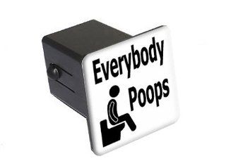 Everybody Poops   Man On Toilet   2" Tow Trailer Hitch Cover Plug Insert Automotive