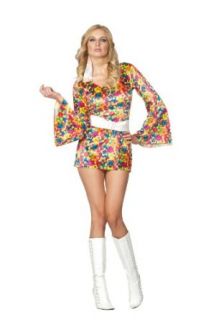 RG Sexy 1960S Hippie Girl Psychedelic Sally Halloween Costume 60S Dress Adult: Clothing