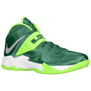 Nike Zoom Soldier VII   Mens   Basketball   Shoes   Gorge Green/Electric Green/White/Metallic Silver