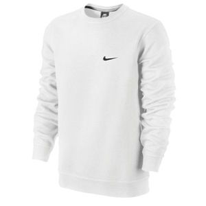 Nike Club Swoosh Crew   Mens   Casual   Clothing   White/Black