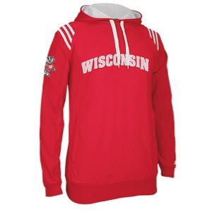 adidas College 3 Stripe Pullover Hoodie   Mens   Basketball   Clothing   Wisconsin Badgers   University Red