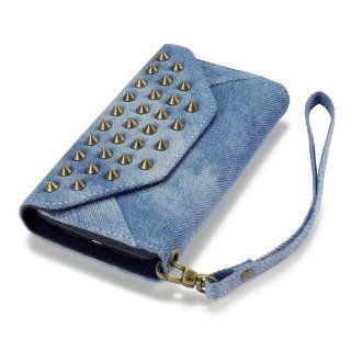 LG G2 Trendy Studded Rock Chic Purse Style Wallet Case   By Covert (Denim) (For All Carriers Except Verizon): Cell Phones & Accessories