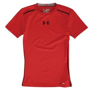 Under Armour Heatgear Sonic Fitted S/S T Shirt   Boys Grade School   Training   Clothing   Red/Black