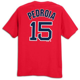 Majestic MLB Name and Number T Shirt   Mens   Baseball   Clothing   Boston Red Sox   Pedroia, Dustin   Red