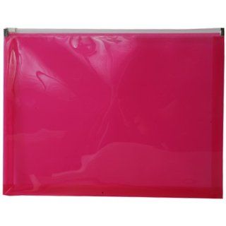 Letter Booklet (9 1/2 x 12 1/2) Hot Pink Plastic Zip Closure Poly Envelope   12 envelopes per pack : Filing Envelopes : Office Products
