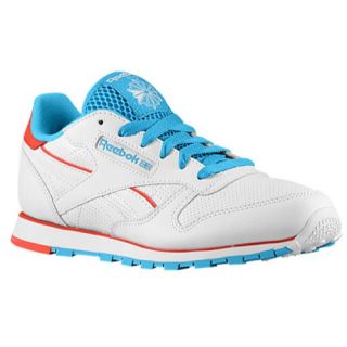 Reebok Classic Leather   Boys Grade School   Running   Shoes   White/Blue Bomb/China Red