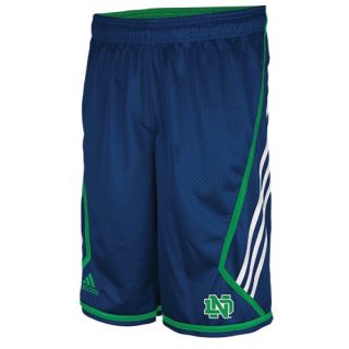 adidas College 3 Stripe Mesh Shorts   Mens   Basketball   Clothing   Notre Dame Fighting Irish   Navy/Green