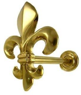 Solid Brass Curtain Tie Back   Fleur De Lis Style (Polished Brass Finish): Kitchen & Dining
