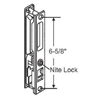Sliding Glass Door Handle Set, Non Keyed, Flush Mount, with "Nite Lock" and Five Hook Assortment, White, 6 5/8" Screw Holes   Screen Door Hardware  