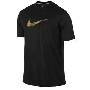 Nike Legend S/S Chainmaille Swoosh   Mens   Training   Clothing   Black/Mine Grey
