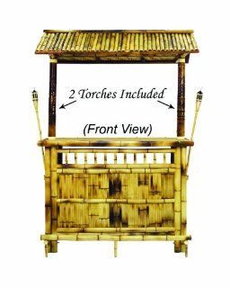 Enduring Bamboo Tiki Bar   Portable, Indoor, Outdoor, Backyard   Great Party Starter, Includes Two Tiki Torches, Exotic, Exciting and Fun Home Improvement Project   Send Out Luau Invitations, It Will Be Here in a Few Days : Outdoor And Patio Products : Pat
