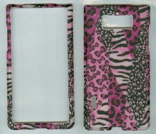 LG Optimus Showtime L86C L86G CASE COVER PHONE HARD RUBBERIZED SNAP ON FACEPLATE PROTECTOR CAMOUFLAGE PINK ANIMAL PAINT SAFARI: Cell Phones & Accessories