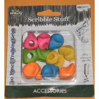 Write Dudes Training Grips, 10 Count, Assorted Colors (63111) : Pencil Top Erasers : Office Products