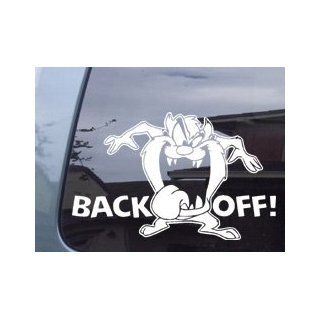 Tazz Tasmanian Devil "Back Off" Looney Tunes Vinyl Decal Sticker: Automotive