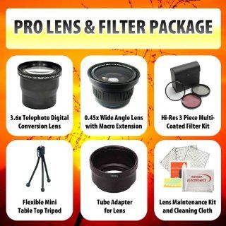 Canon T4i 650D T3i T2i 550d Limited Edition Lens & Filter Set Includes Wide Angle Lens, Macro Lens, 3.6X Telephoto Lens, 3 Piece Filter + Mini Tripod, Lens Cleaning Kit + More, Lenses Will Attach to Any of the Following canon EF S 28 135mm, EF S 18 135