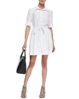 Womens Cleo Tie Waist Shirtdress   Milly   White (6)