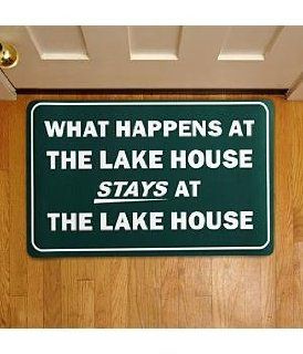 Personalized What Happens at..Doormat : Lake Door Mat : Patio, Lawn & Garden