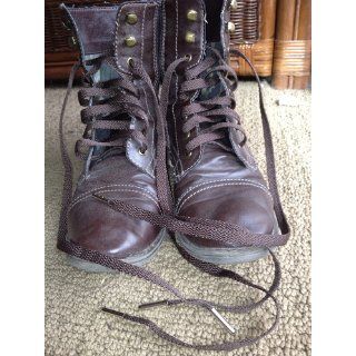 High Quality Metal Tip Flat Laces For Boots And Shoes, 63, Brown: Shoelaces: Clothing