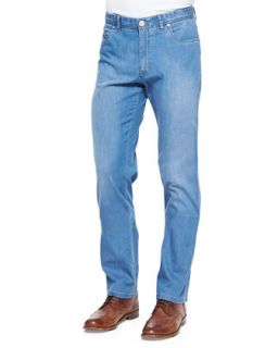Mens 5 Pocket Stretch Denim Jeans, Light Blue   Brioni   Light blue (32)