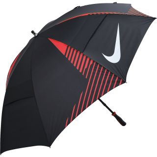 NIKE 62 WindSheer Lite Golf Umbrella, Black/red