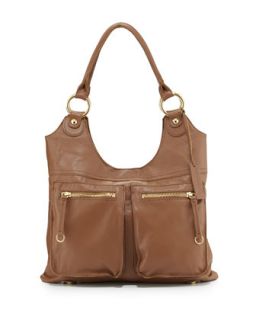 Dylan Front Pocket Leather Tote Bag, Coffee Bean   Linea Pelle