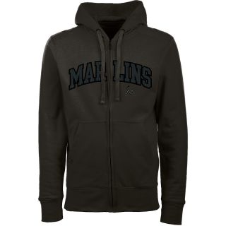 Antigua Miami Marlins Mens Signature Full Zip Hooded Sweatshirt   Size: Medium,