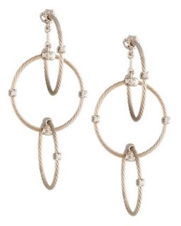 18k White Gold Diamond Link Earrings, 41mm   Paul Morelli   White (18k ,41mm )